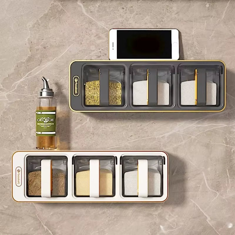 Inttox-Coffret d’Assaisonnement Mural avec Cuillères – Organisateur de Cuisine Moderne 🧺🍽️