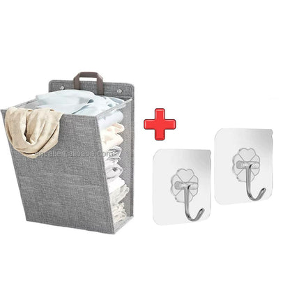 Inttox-🧺 Panier à Linge Suspendu Multifonction – Avec 2 Crochets Muraux Inclus 🪝
