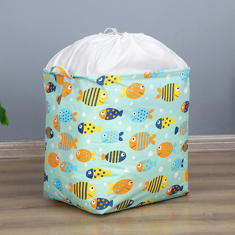 Inttox-Panier à Linge Sale en Coton et Lin, Rond Pliable