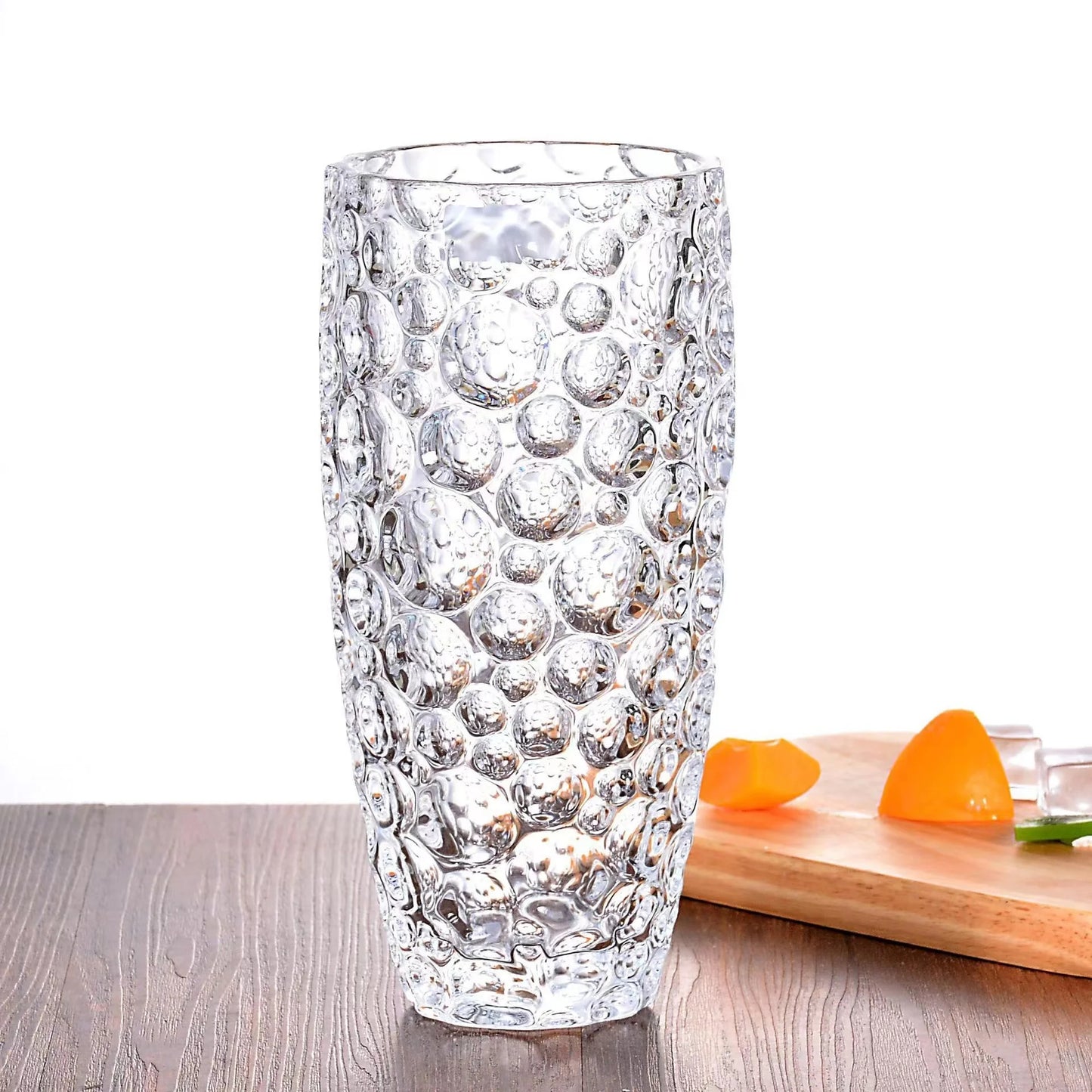 Inttox-Vase Décoratif Cylindrique en Verre Transparent – Élégance pour Maison et Mariage