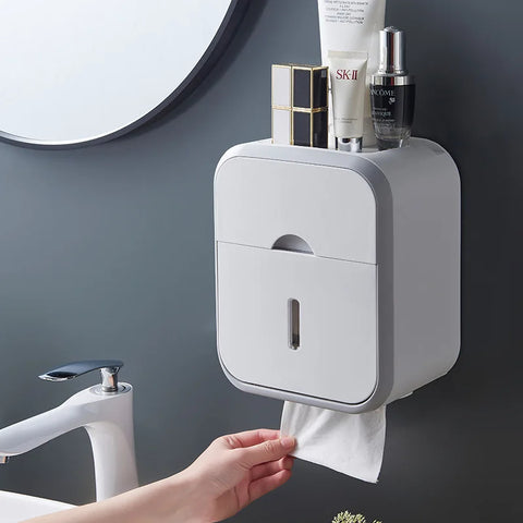 Inttox-Boîte de Rangement de Papier Toilette Étanche sans Poinçon - Inttox