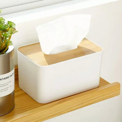 Inttox-2 pièce Boîte à Mouchoirs Moderne avec Couvercle en Bois 🌿🪵