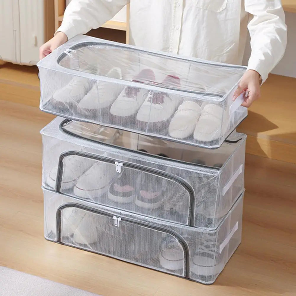 Inttox-Boîte de rangement transparente avec ouvertures double face, idéale pour chaussures et accessoires 👟
