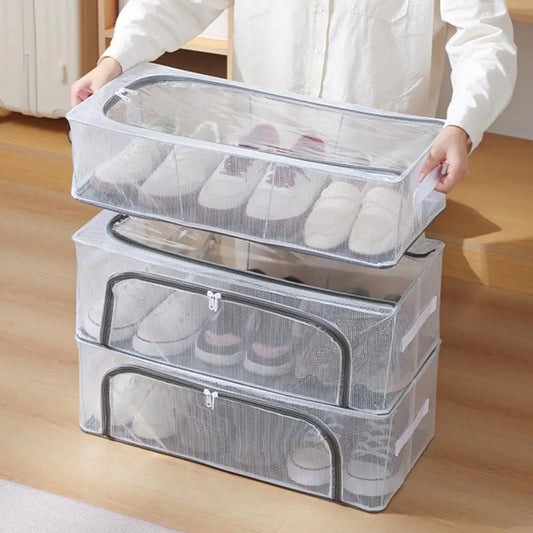 Inttox-Boîte de rangement transparente avec ouvertures double face, idéale pour chaussures et accessoires 👟