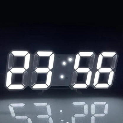 Inttox-Horloge Murale 3D LED au Design Moderne avec Fonction d'Alarme et Veilleuse - Inttox