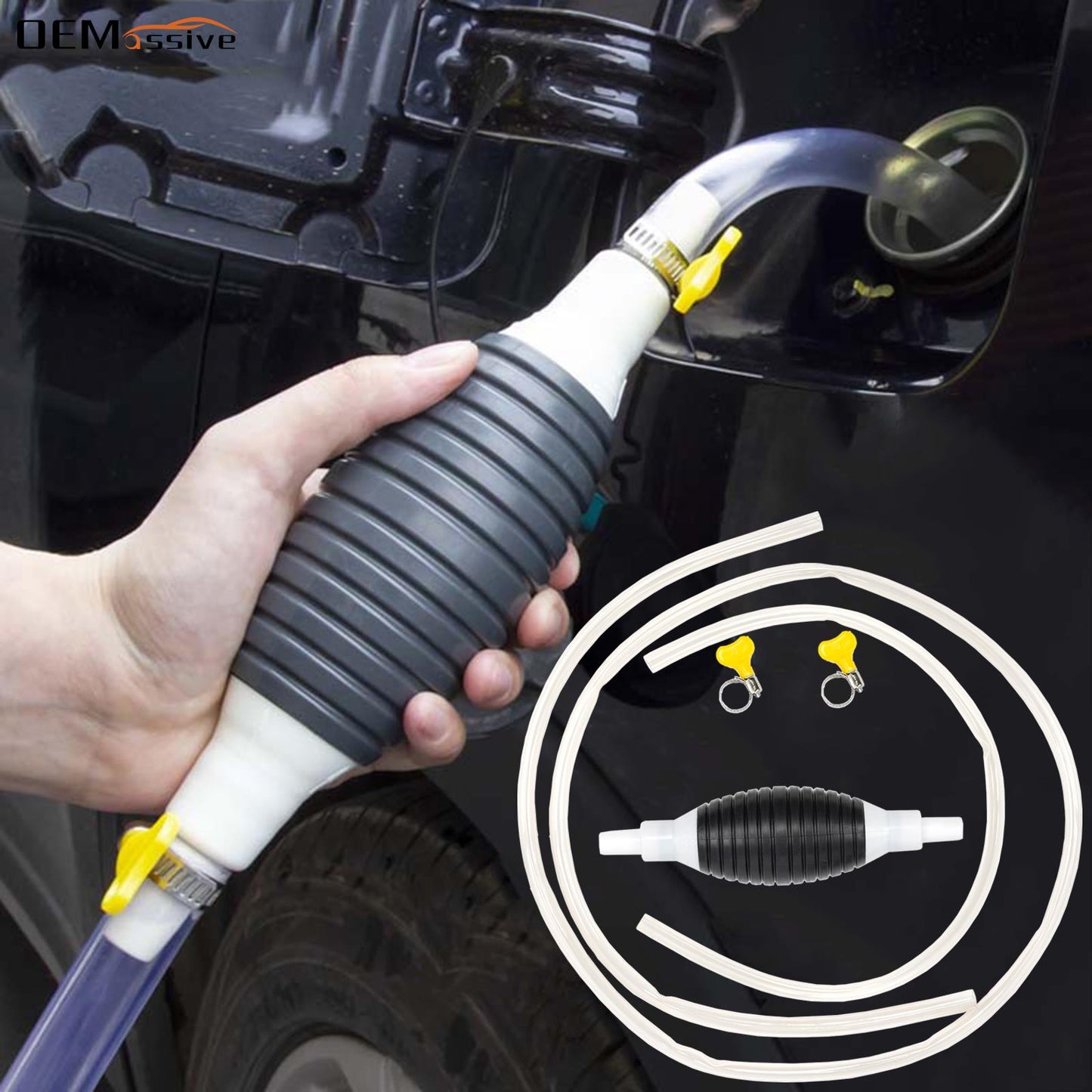 Inttox- Pompe à Siphon Manuel Voiture - Transfert Liquides Facile - Accessoires Entretien Auto"