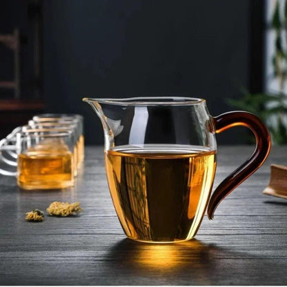 Inttox-Tasse à Thé en Verre Borosilicaté avec Poignée Colorée 350ml