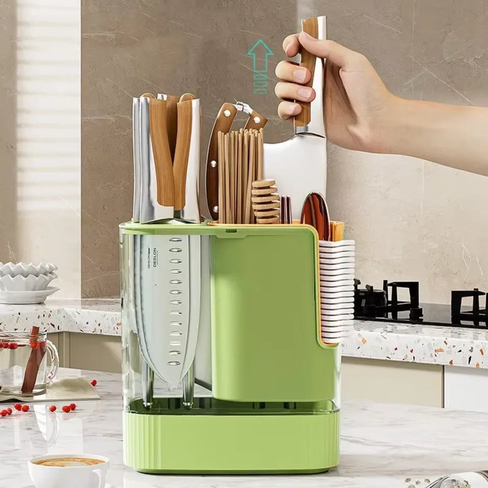 Inttox-🔪 Porte-Couteau Rotatif Multifonctionnel Cuisine 🍴🧊