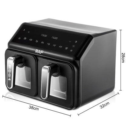 Inttox-Friteuse à air multifonctionnelle RAF 2200 W – Système de chauffage express, écran tactile avec invites de cuisson guidées