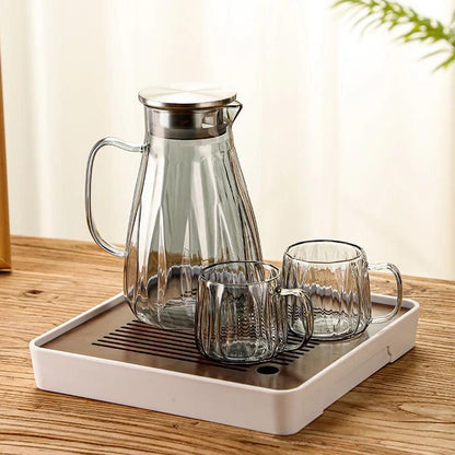 Inttox- Pot et Tasse en Verre pour Thé d'Eau Froide 7 piece - Inttox