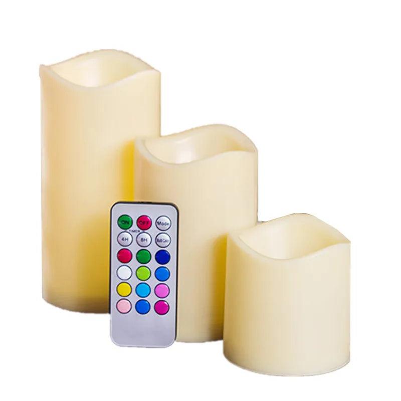 Inttox-Bougies sans Fumée, Bougies Chauffe-Plat Décoratives à LED avec Contrôle 3 piece - Inttox