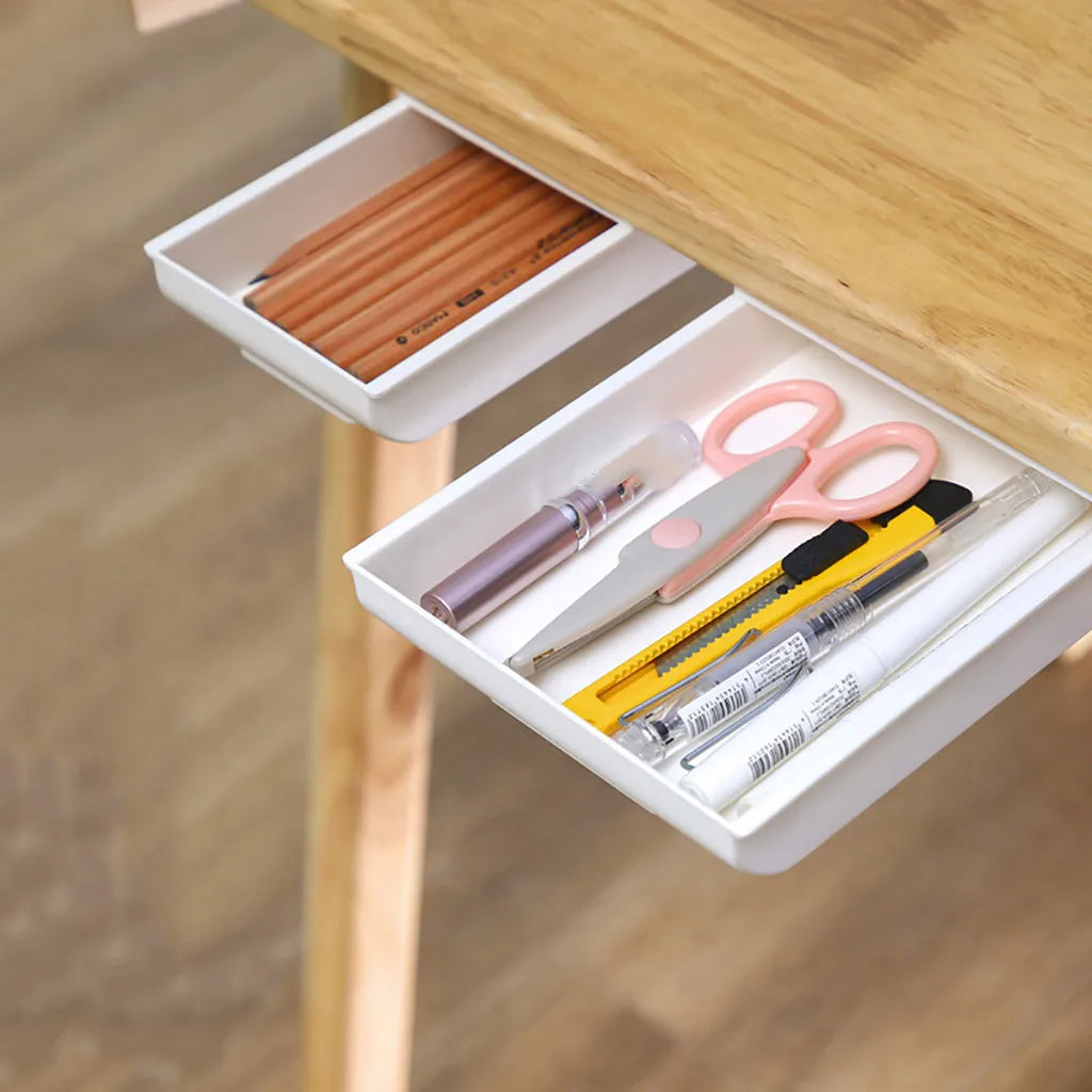 Inttox-Support de table auto-adhésif, rangement sous tiroir, porte-crayon ✏️
