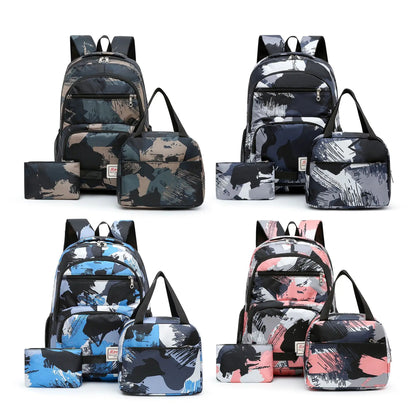Inttox-🎒🍱✏️  Sac à dos, boîte à lunch étanche & trousse - 3 pièces