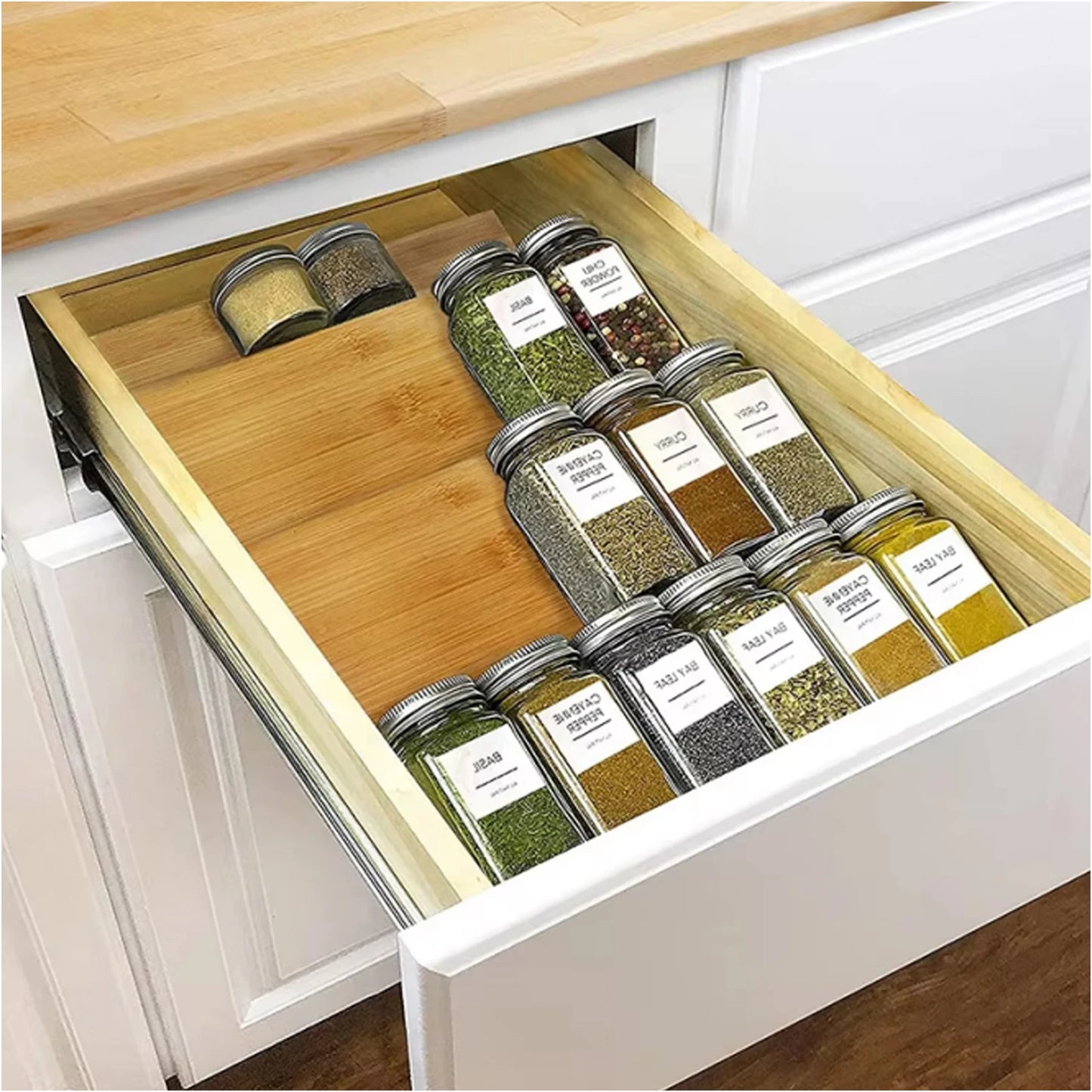 Inttox-🌿✨ Armoire de Cuisine à Épices en Bambou 4 piece