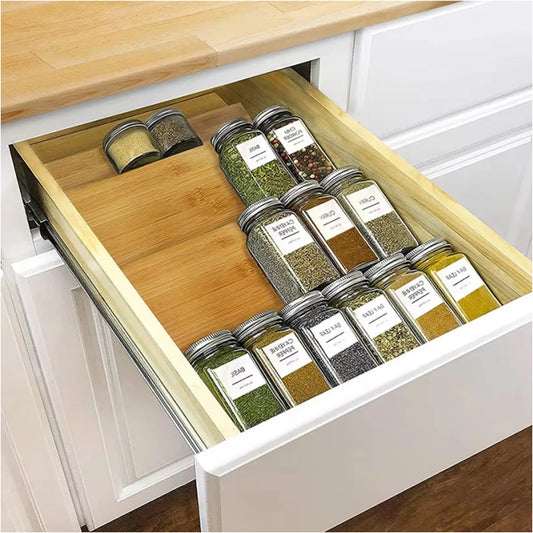 Inttox-🌿✨ Armoire de Cuisine à Épices en Bambou 4 piece