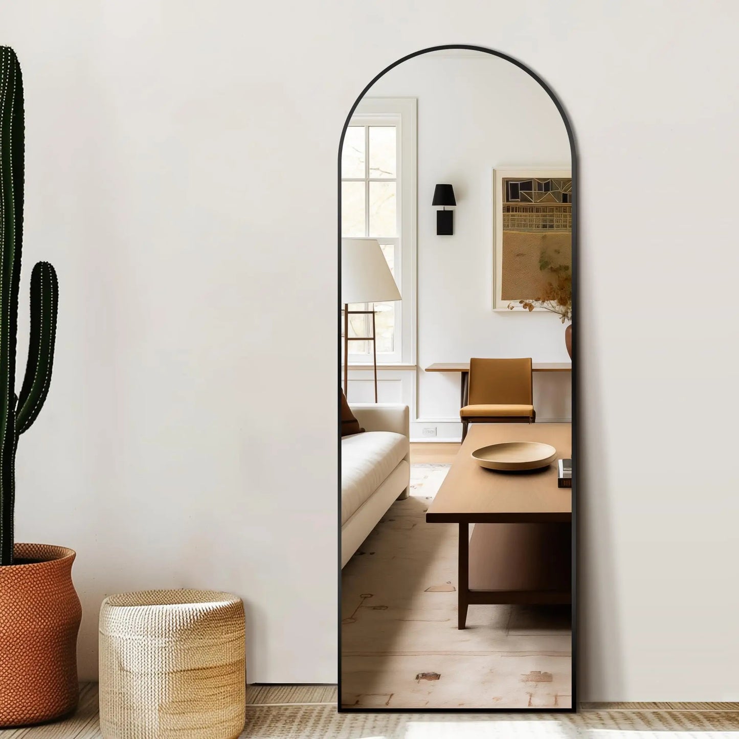 Inttox-🪞✨ Miroir Pleine Longueur avec Cadre en Aluminium