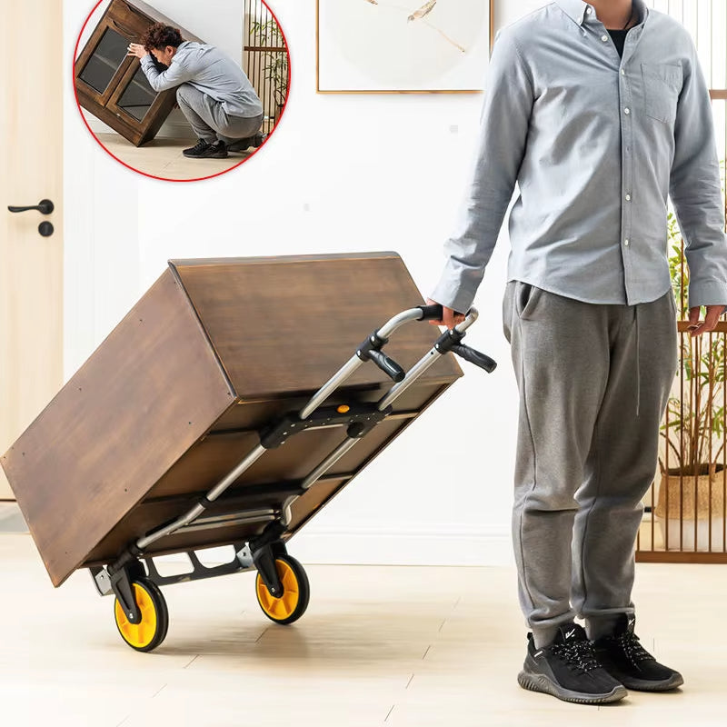 Inttox-🛒 Chariot Pliable Ultra-Robuste 🚚 – Charge Max 120 kg & Hauteur Réglable
