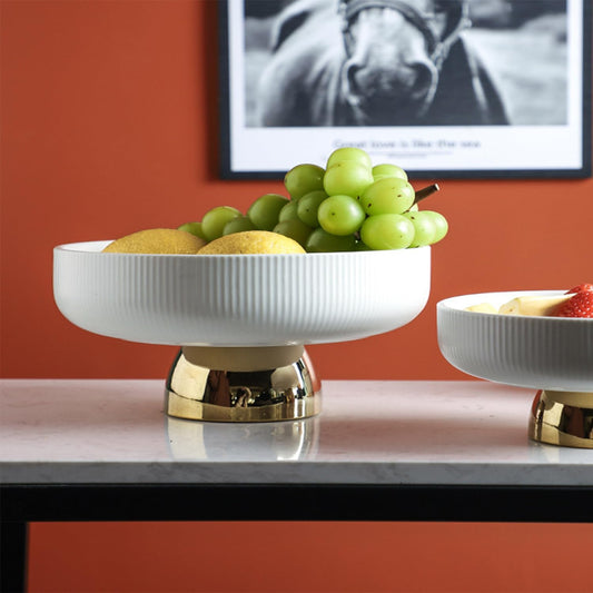 Inttox-Assiette à Pieds Hauts en Céramique – Présentoir Élégant pour Fruits, Desserts & Salades 🍇🍰
