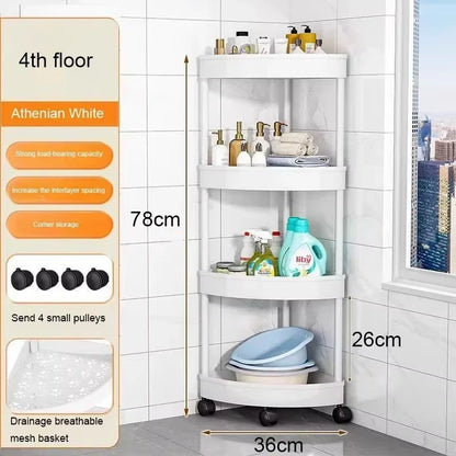 Inttox-Étagère d'Angle Mobile Multicouche pour Cuisine et Salle de Bain - Rangement Vertical du Plafond au Sol