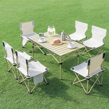 Inttox-🍽️🪑 Ensemble Table & Chaises de Camping Pliantes – Portable & Léger