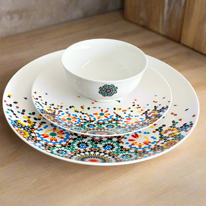 Inttox-🍽️ Service de Table 18 Pièces – Design Floral Coloré 🌸✨