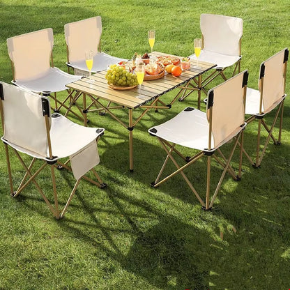 Inttox-🍽️🪑 Ensemble Table & Chaises de Camping Pliantes – Portable & Léger