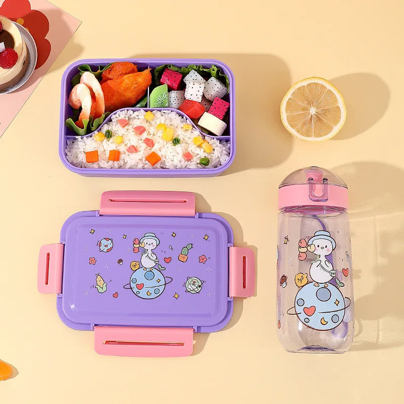 Inttox-🍱 Ensemble Boîte à Lunch & Bouteille d’Eau Enfant 🧃🐻