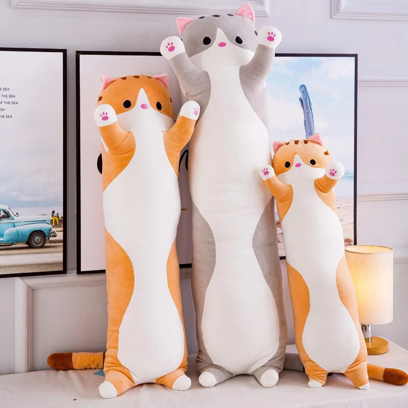 Inttox-Oreiller Long Chat en Peluche 🛏️
