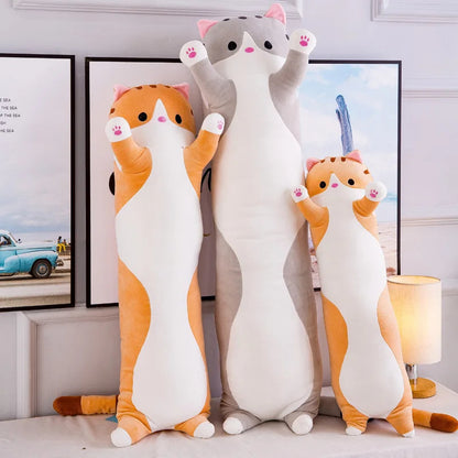 Inttox-Oreiller Long Chat en Peluche 🛏️