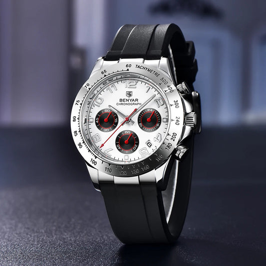⌚ BENYAR – Montre de Sport Homme 🏅 | Acier Inoxydable 🔩 | Quartz Chronographe ⏱️ | Étanche 3 ATM 💧 | Marque Supérieure ⭐ | Style Mode 👔