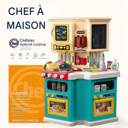 Inttox-Grande Cuisine Éducative Double Face pour Enfants 🍲🎵