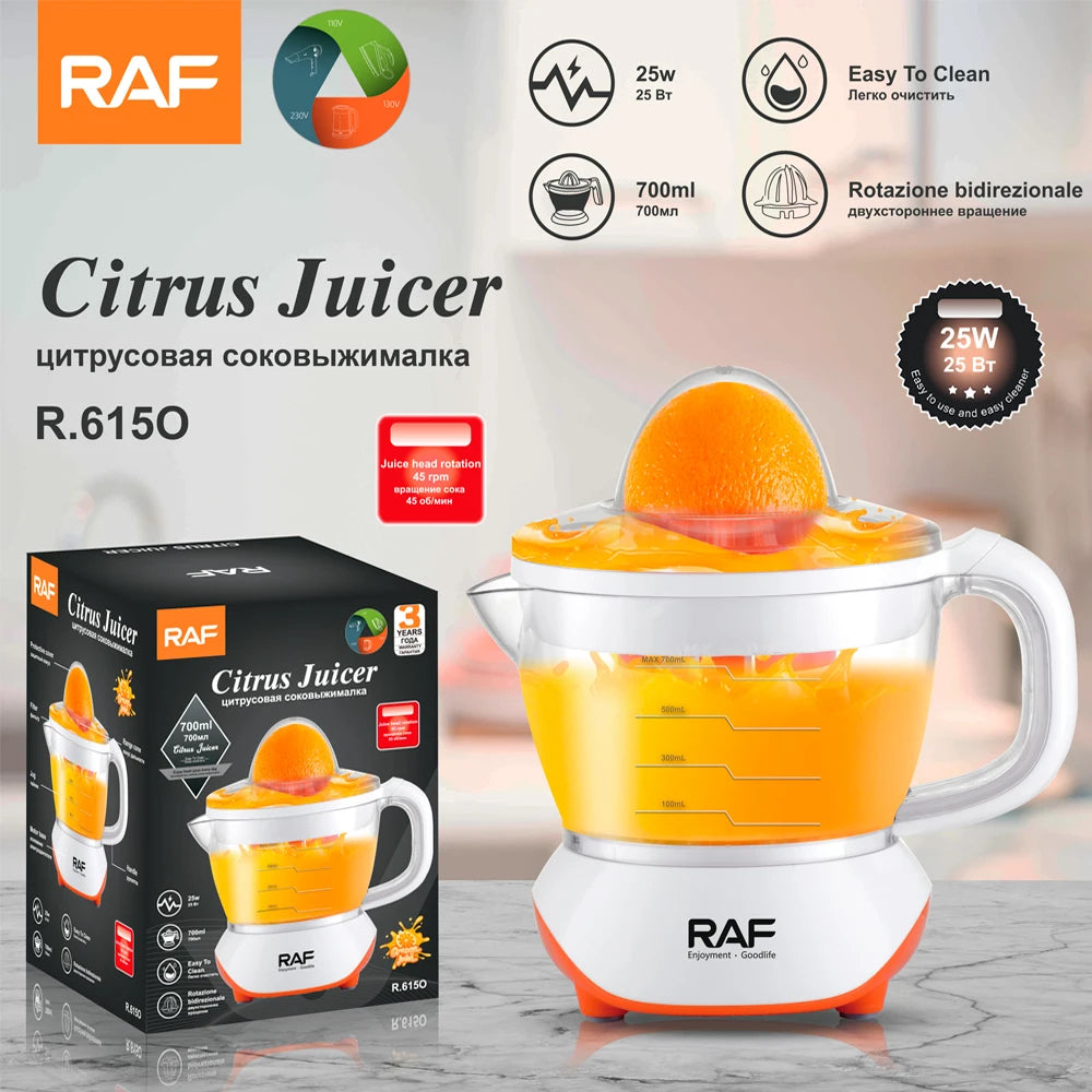 Inttox-RAF Mini Extracteur de Jus d'Orange Portable avec Lame en Acier Inoxydable