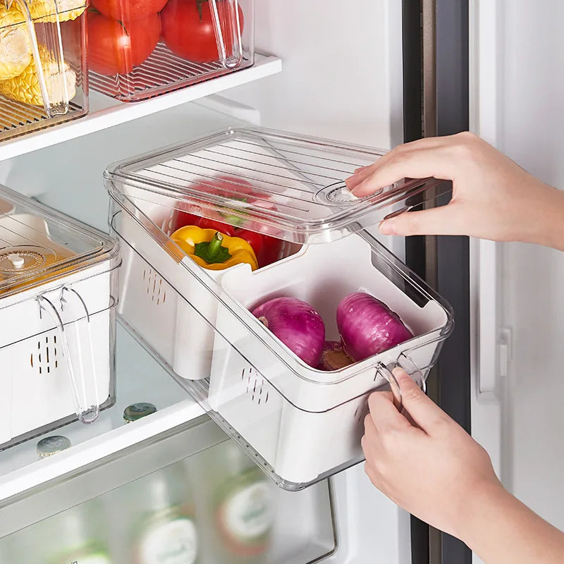 Inttox-Boîte à Légumes avec Panier de Vidange pour Réfrigérateur