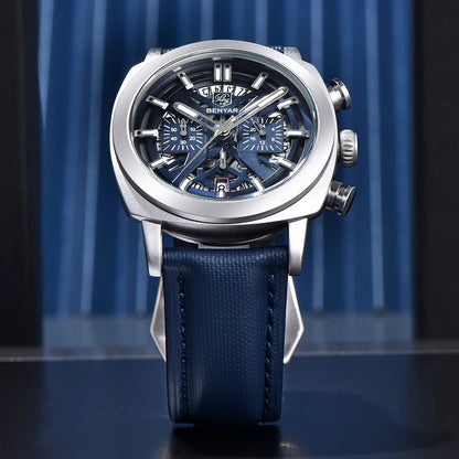 ⌚ BENYAR – Montre à Quartz Étanche pour Homme 💧 | Chronographe Décontracté 🕒 | Cadran Lumineux 🌙 | Mode & Sport 👔 | 50M | 43mm