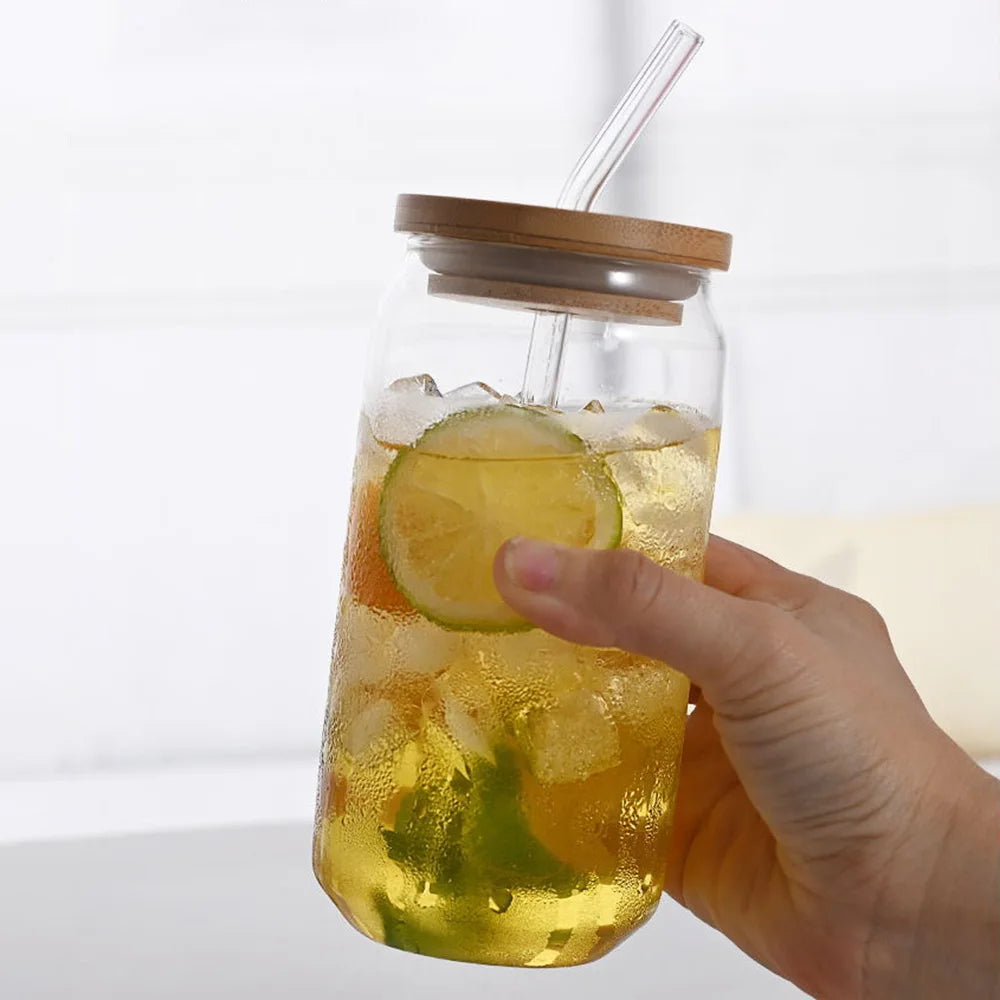 Bouteille d'Eau en Verre avec Paille, Tasse Étanche, Café, Jus, et Thé