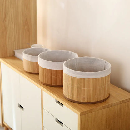 Inttox-Ensemble de 3 Boîtes de Rangement en Bambou pour Bureau et Armoire