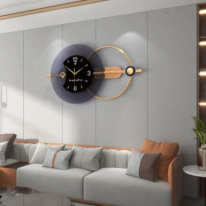 Inttox-Horloge murale de luxe en métal 3D surdimensionnée – Design moderne et personnalisé pour salon