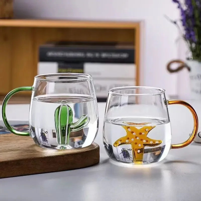 Inttox-🥤3  Verre Animal Mignon en Borosilicate – Cadeau Original et Tendance ! 🎁✨