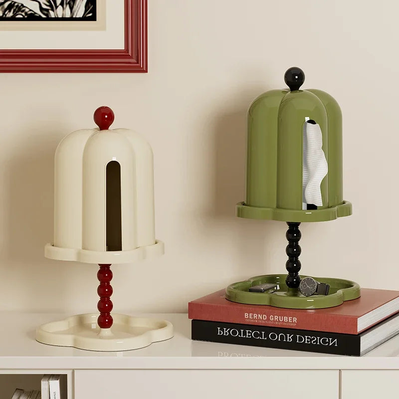 Inttox-Boîte à Mouchoirs Rétro Française 🇫🇷 | Design Café Chic ☕ | Organisateur Papier de Luxe ✨