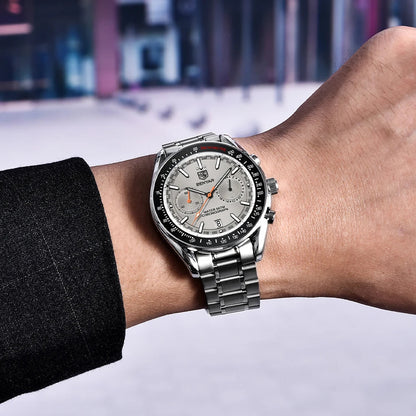 ⌚ BENYAR – Nouvelle Montre de Luxe pour Hommes 🕴️ | Quartz Haut de Gamme ⏱️ | Étanche 50M 💧 | Bracelet en Acier Inoxydable 🔩 | Chronographe Décontracté Sport 👟