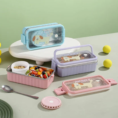 Inttox-🍱  Boîte à Lunch Enfant 2 Couches 🧒✨