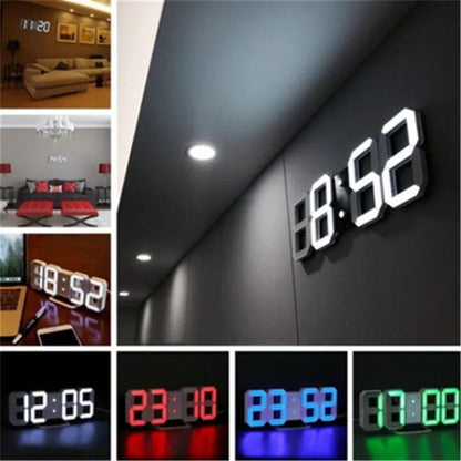 Inttox-Horloge Murale 3D LED au Design Moderne avec Fonction d'Alarme et Veilleuse - Inttox