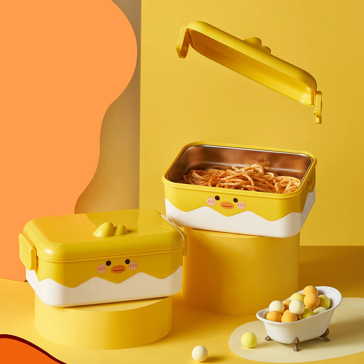 Inttox-🦆 Boîte à lunch "Petit Canard Jaune" – 1000 ml