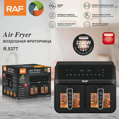 Inttox-Friteuse à air multifonctionnelle RAF 2200 W – Système de chauffage express, écran tactile avec invites de cuisson guidées