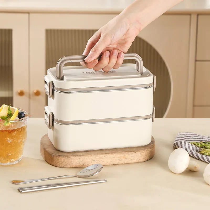 Inttox-🍱 Boîte à lunch Bento japonaise en acier inoxydable