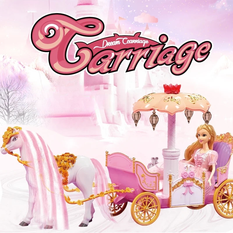 Inttox- 🌟 Poupée Princesse avec Chariot à Cheval 🎠