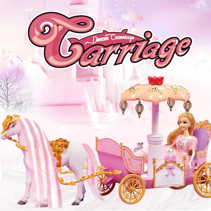 Inttox- 🌟 Poupée Princesse avec Chariot à Cheval 🎠