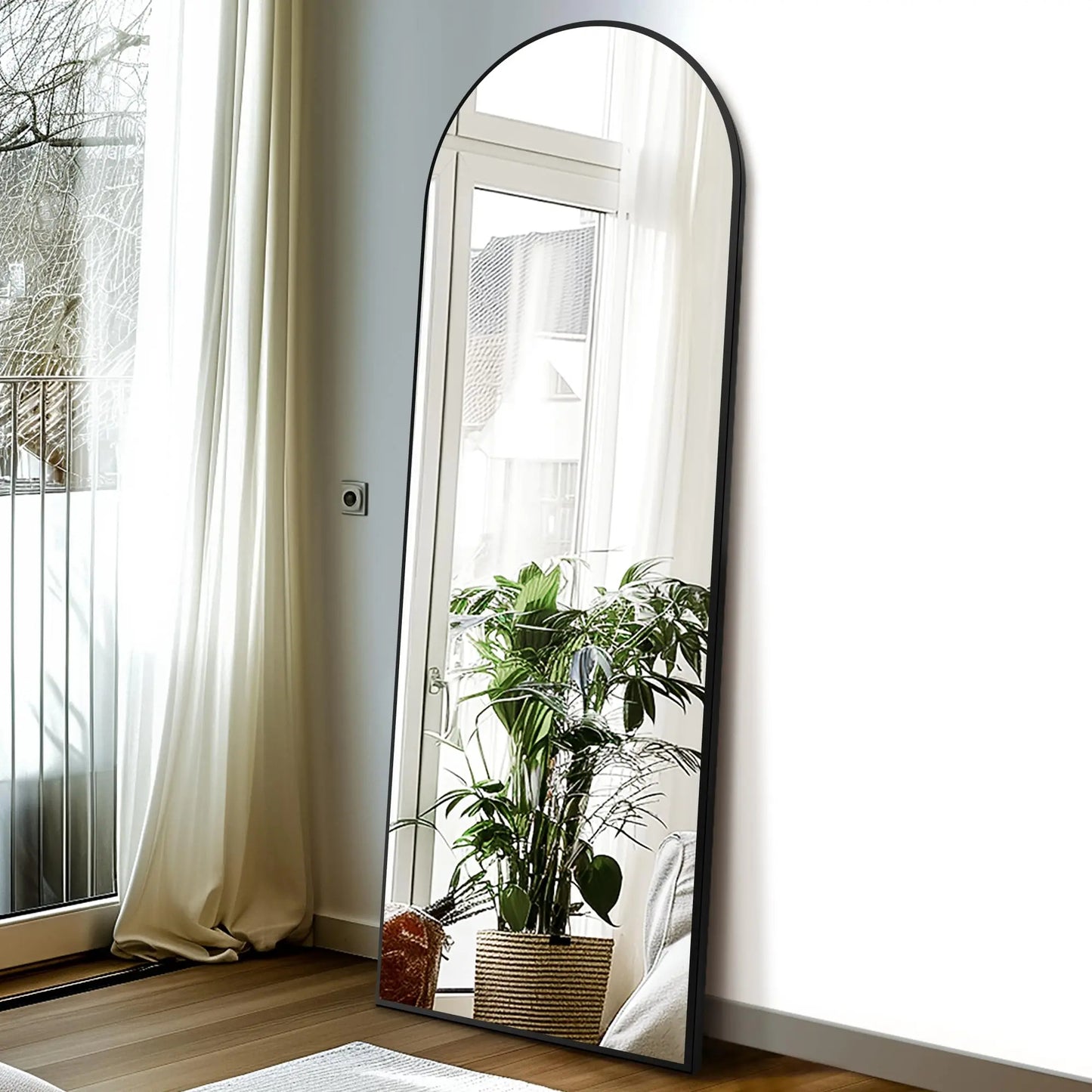 Inttox-🪞✨ Miroir Pleine Longueur avec Cadre en Aluminium