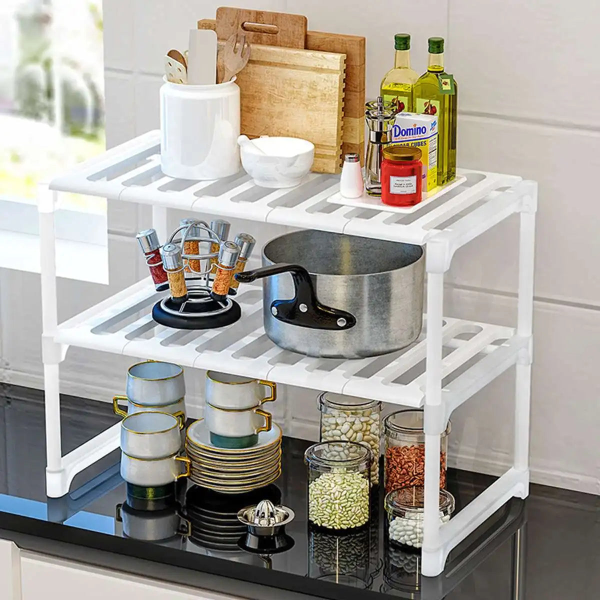 Inttox-Extensible Sous-Évier Organisateur - Cuisine et Salle de Bain