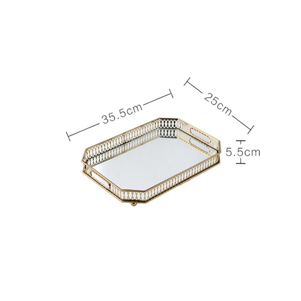 Inttox-Plateau en Métal avec Ornement Miroir - Inttox